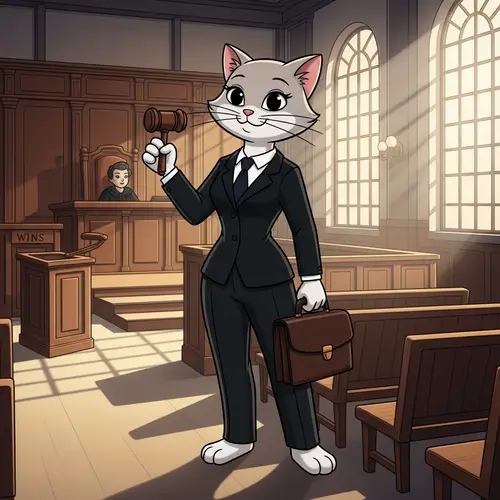 Hello Kitty Lawyer: Cute Cartoon Cat in Court