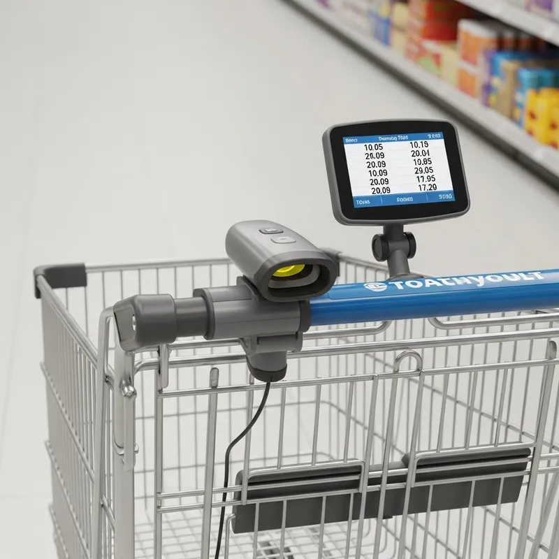 Smart Grocery Trolley with Barcode Scanner & Real-Time Cost Display