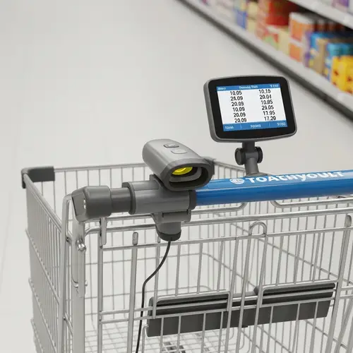Smart Grocery Trolley with Barcode Scanner & Cost Display