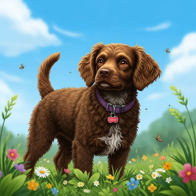 Adorable Chocolate Brown Dog in Natural Setting Adorable Chocolate Brown Dog in Natural Setting