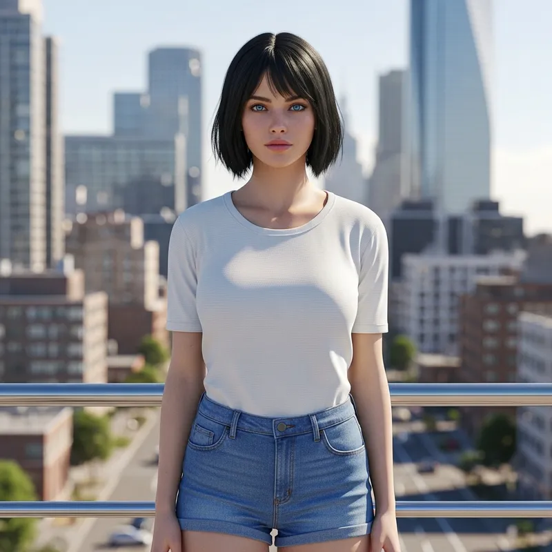 Stylish Woman in Urban Setting | High Res Artwork