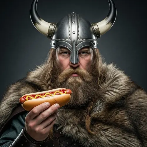Serious Viking Eating Hotdog Sandwich | Hotdog-Eating Contest