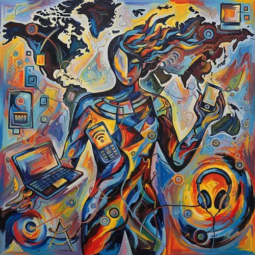 Digital Nomad Abstract Expressionism Art