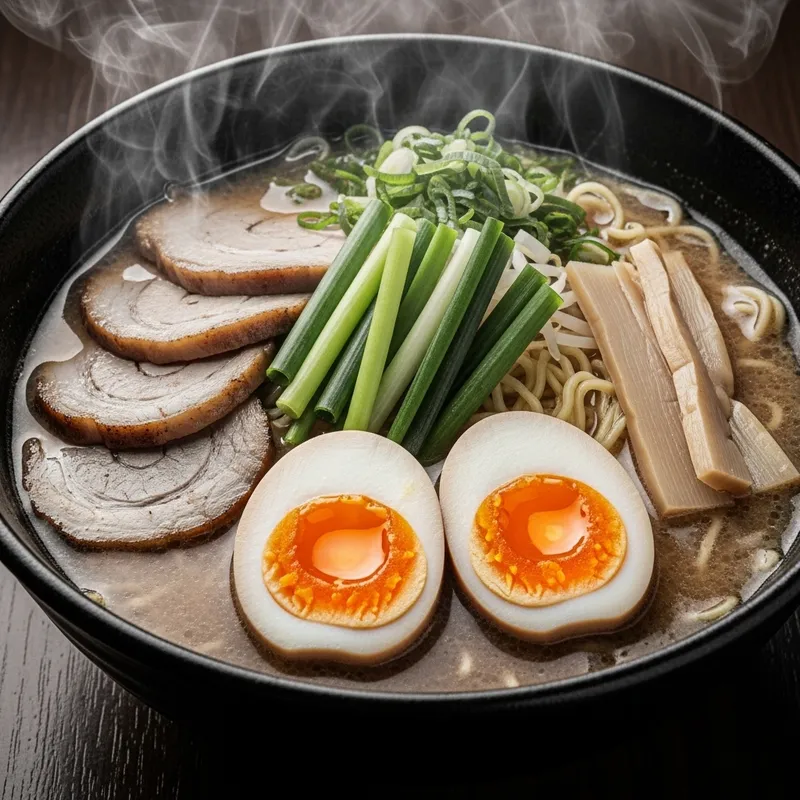 Savory Black and White Ramen Bowl