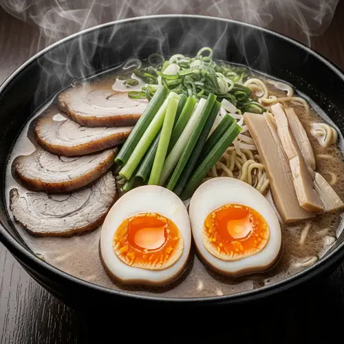 Delicious Bowl of Ramen: Tasty Broth & Fresh Ingredients