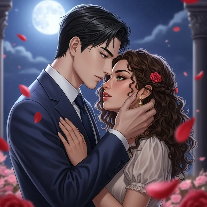 Romantic Wedding Scene with Diverse Couple