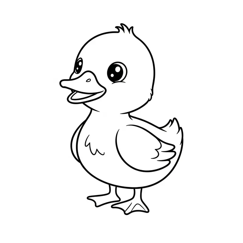 Adorable Duckling Coloring Page for Toddlers