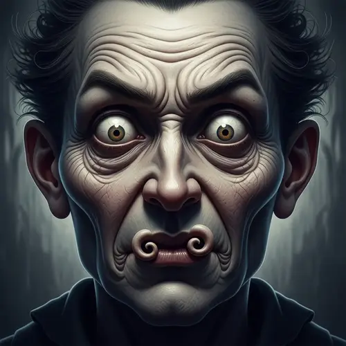 Twisted and Frightful Face | Eerie Facial Distortion