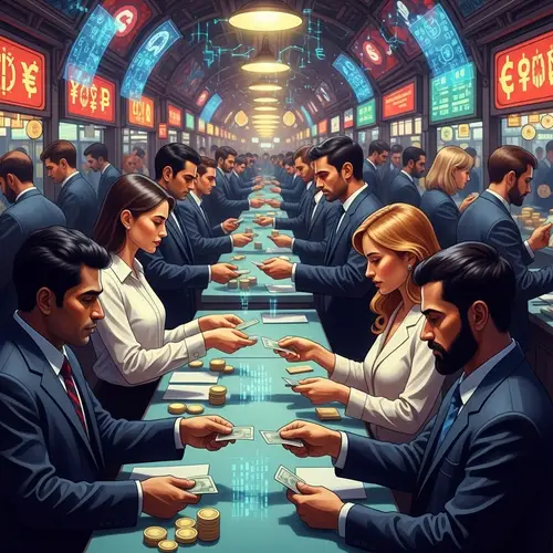 Dynamic Foreign Exchange Market Art with Crypto Themes