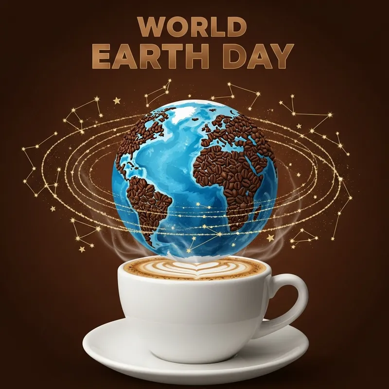 Coffee-Themed World Earth Day Poster
