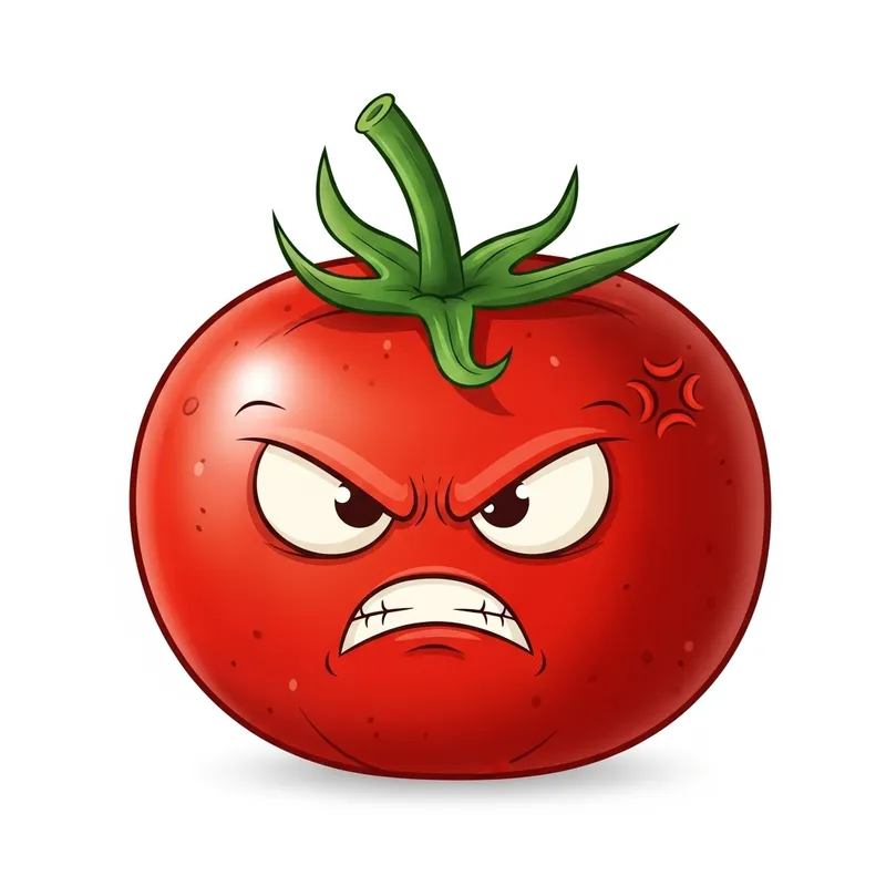 Angry Tomato Cartoon - Jumping Comic Strip Angry Tomato Cartoon - Jumping Comic Strip