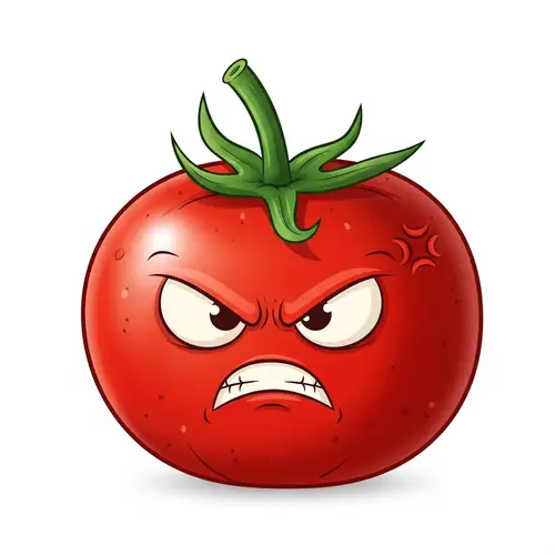 Furious Cartoon-Style Tomato Jumping Out Comic Strip