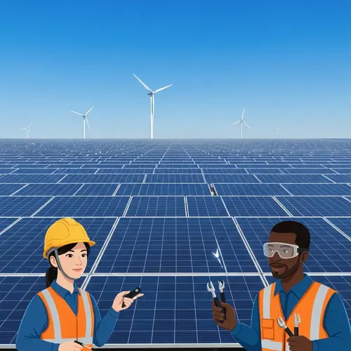 Renewable Energy Solar Park | Clean Energy Panels & Wind Turbines