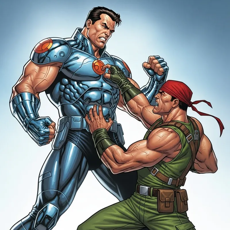 Arnold Schwarzenegger vs Sylvester Stallone - Intense Battle Scene