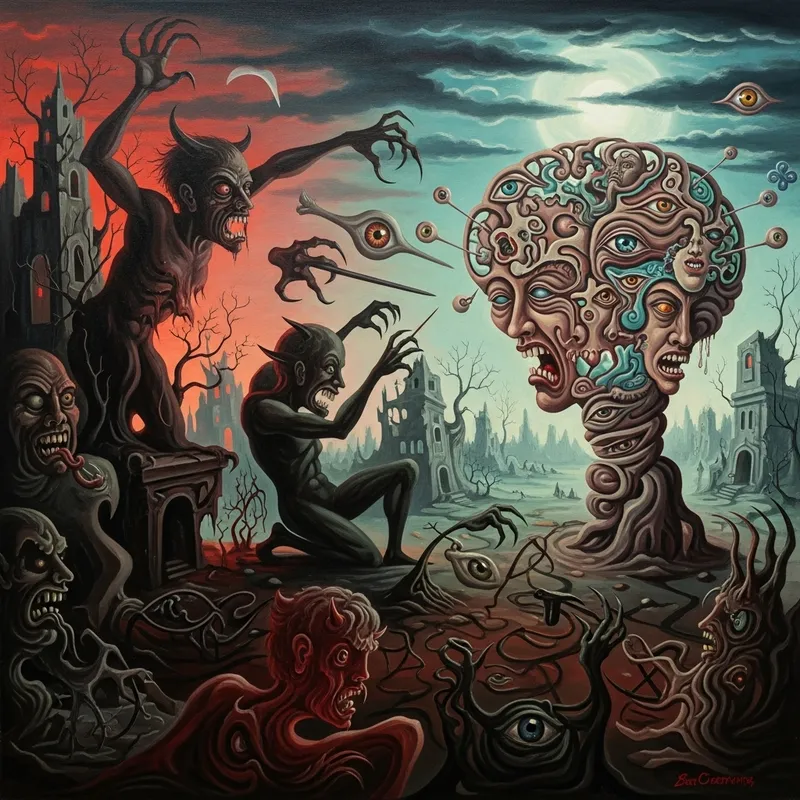 Surreal Mind Battle | Inner Demons War Painting