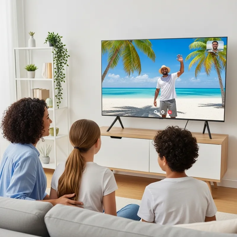 Family Video Call: Reunion with Father on Remote Island Family Video Call: Reunion with Father on Remote Island