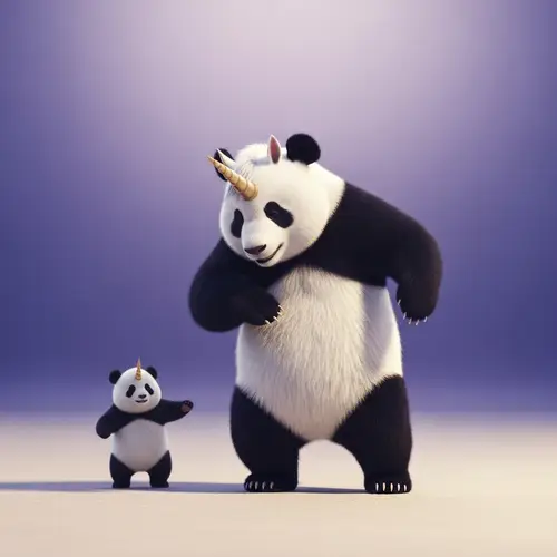 Dancing Panda Unicorn Dad: Playful & Adorable Fusion!