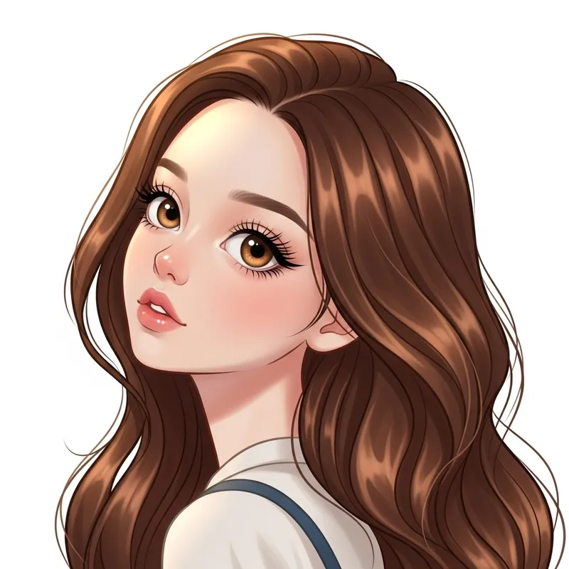 Stunning Girl with Wavy Chestnut Hair and Honey Eyes Stunning Girl with Wavy Chestnut Hair and Honey Eyes