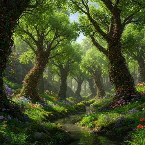 Fabulous Blooming Forest - Enchanting Spectacle of Life and Growth