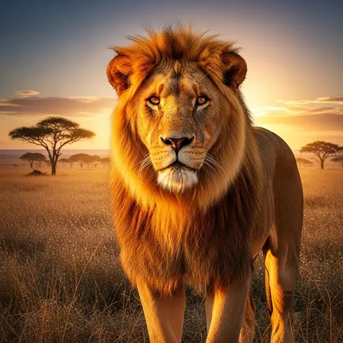 Majestic Lion in Savannah Landscape | Wild Beauty of Nature
