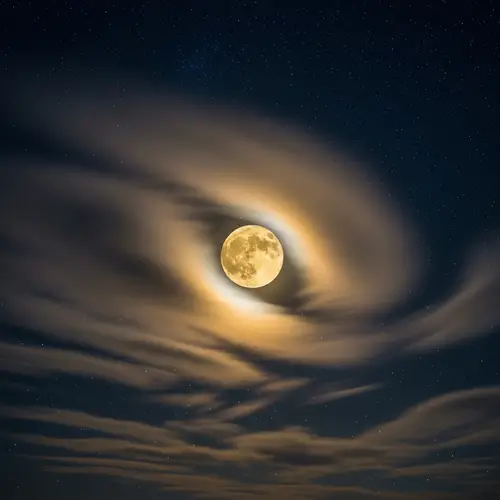 Mesmerizing Night Sky: Clouds & Stars in Harmony