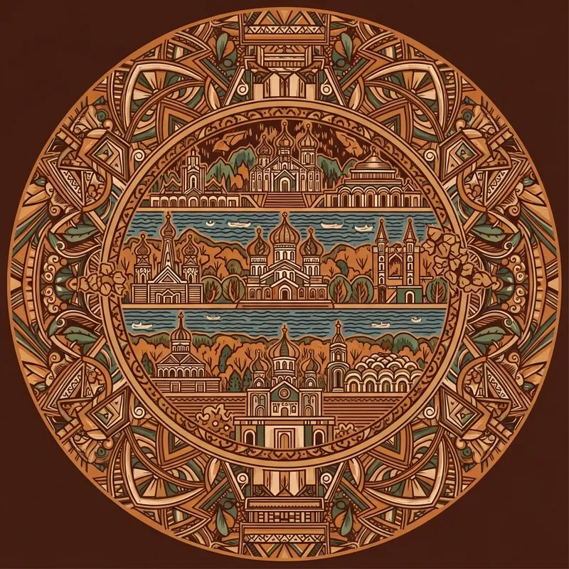 Mezen Folk Art Design - Arkhangelsk City Pattern