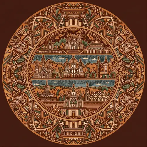 Mezen River Folk Art Design - City of Arkhangelsk Landmarks