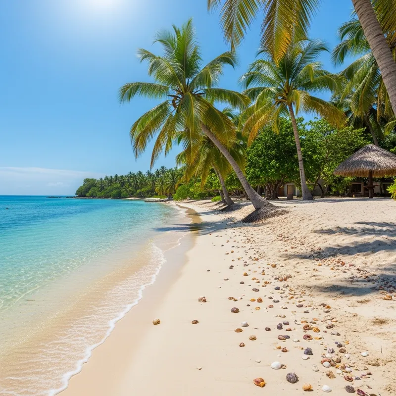 Sandy Paradise: Tropical Vibes and Tranquil Beach Scene