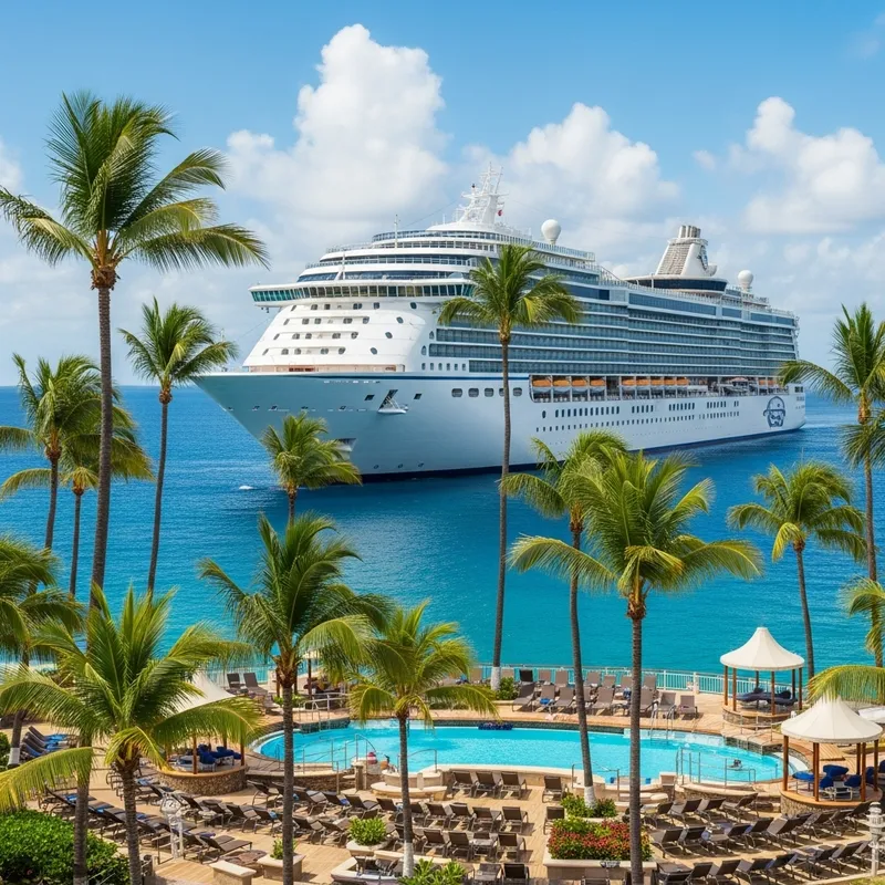 Luxurious Cruise Ship and Palm Trees | Ultimate Relaxation Luxurious Cruise Ship and Palm Trees | Ultimate Relaxation