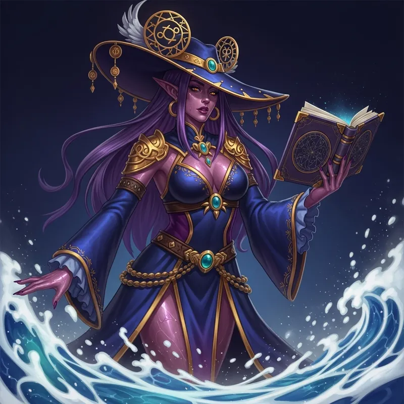 Mona from Genshin Impact: Mystic Astrologer with Star Chart Book