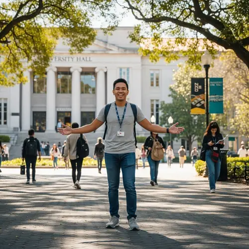 Enthusiastic Southeast Asian Individual in Academic Environment