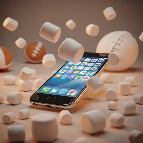 Virtual Smartphone in Whimsical Marshmallow Environment