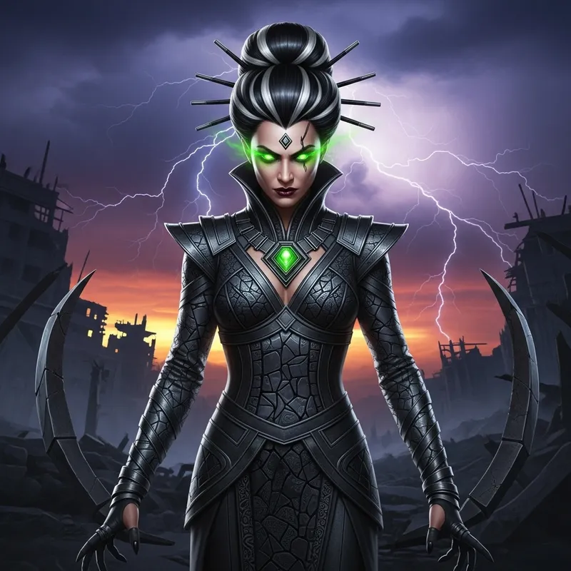 Supervillain Character: Midnight Black-Haired Domination Supervillain Character: Midnight Black-Haired Domination