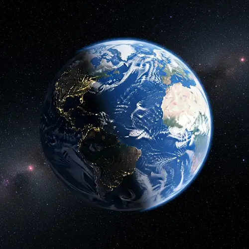 Beautiful Earth View from Space: Oceans, Continents, and Cosmos