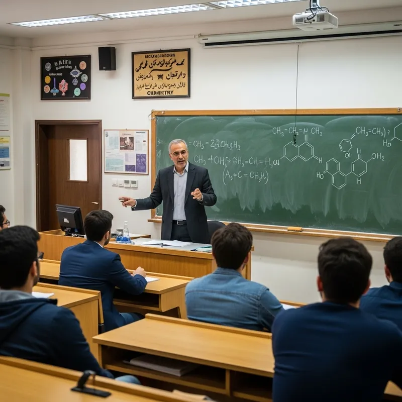 Inorganic Chemistry Professor Inspiring Iranian University Class