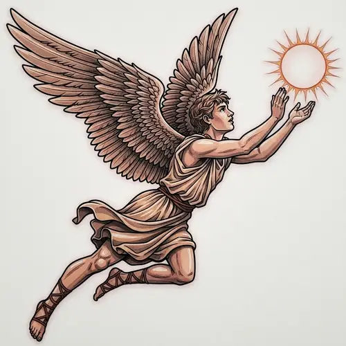 Icarus Tattoo Design | Myth-Inspired Flight Artwork