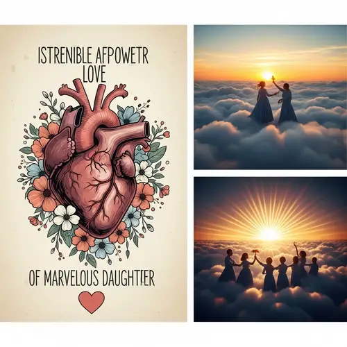 Parent's Love & Triumph: Mighty Heart and Blooming Flowers