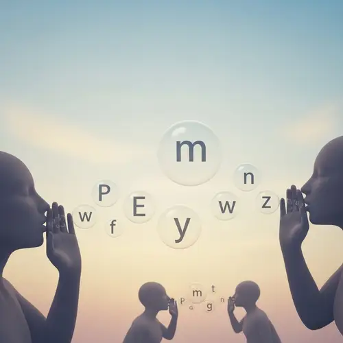 Ethereal Whispers: Surreal Art Depicting Whispered Words