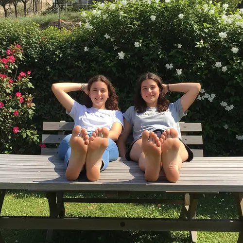 Spanish Teenage Girls Barefoot Relaxing Soles