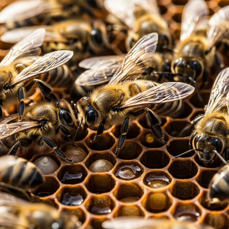 Intricate Bees in Beehive: Macro Photography Insights