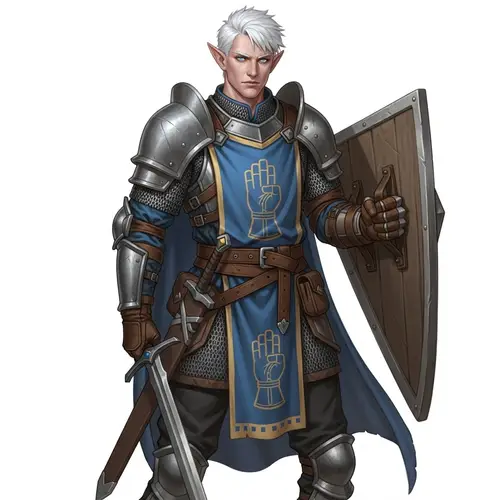 Heroic Half-Elf Paladin: Strength and Valor