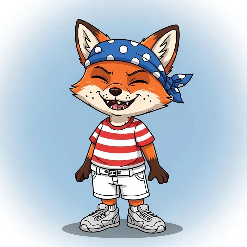 Adorable Cartoon Fox with Missing Teeth | Kids Character Design