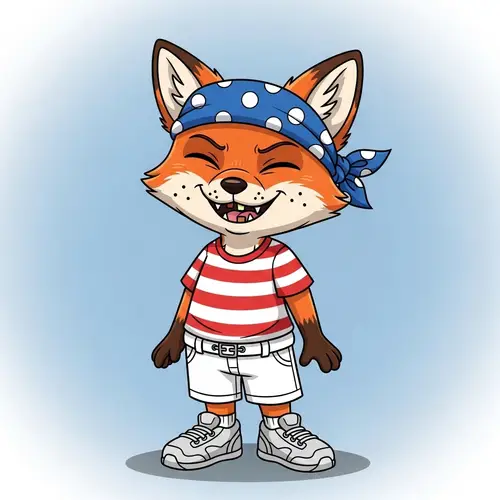 Cute Fox Cartoon with Missing Teeth | Kids Character Illustration