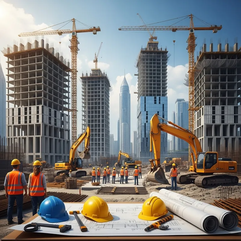 Vibrant Construction Industry: Aerial Insights