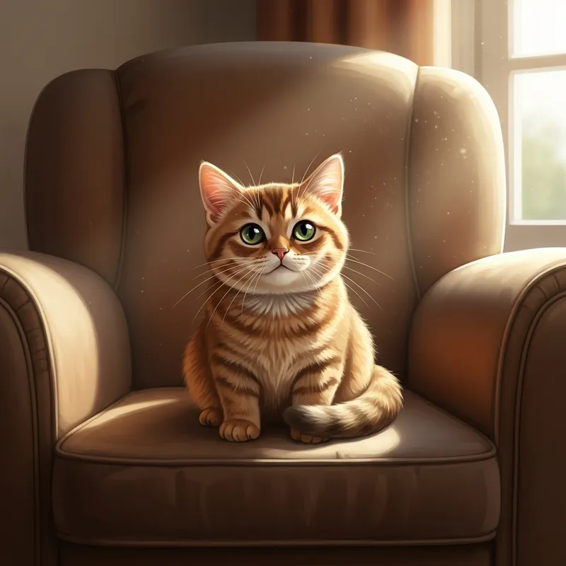 Cute Housecat Lounging in Sunlight