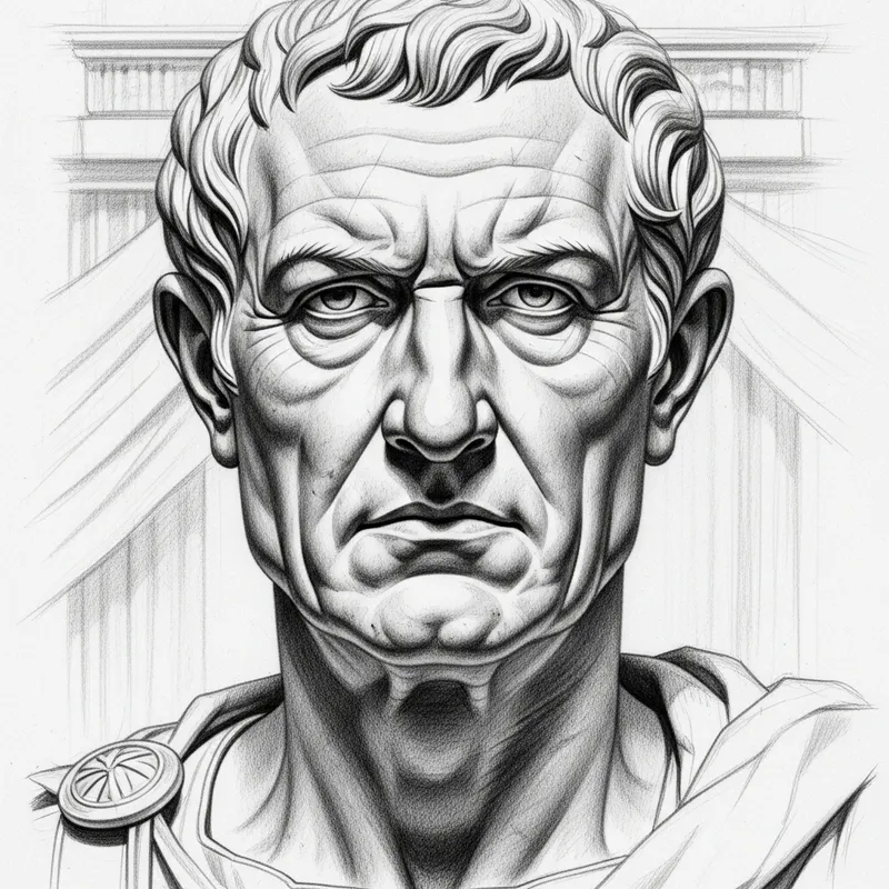 Realistic Marcus Aurelius Pencil Sketch with Intense Close-up Realistic Marcus Aurelius Pencil Sketch with Intense Close-up