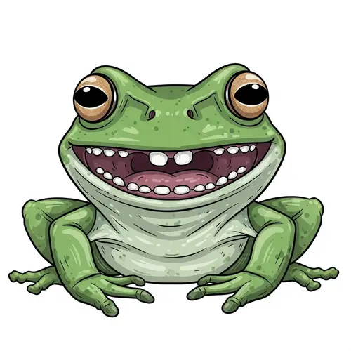 Smiling Frog Showing Teeth