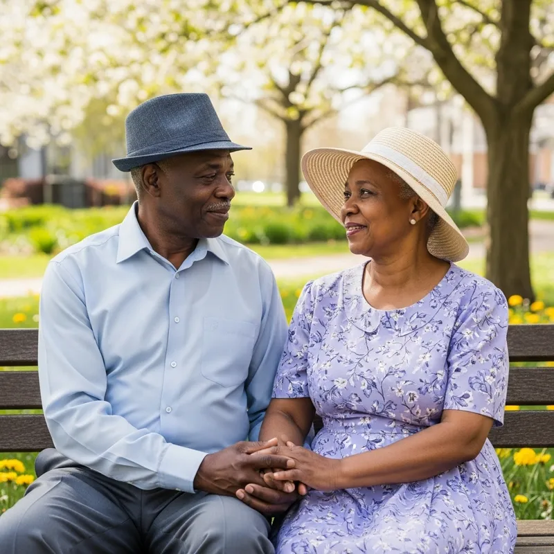 Heartwarming Moments: Black Senior Citizen Couple