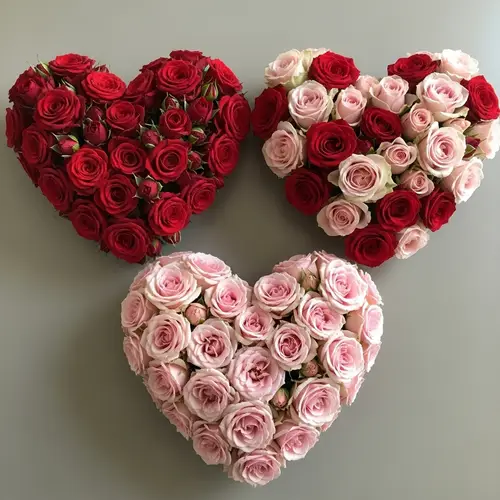 Delicate Rose Hearts: Beautifully Crafted Blooms in Various Shades
