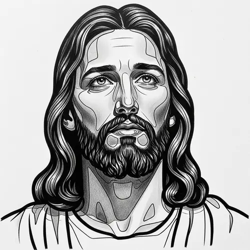 Realistic Pencil Drawing of Jesus Christ